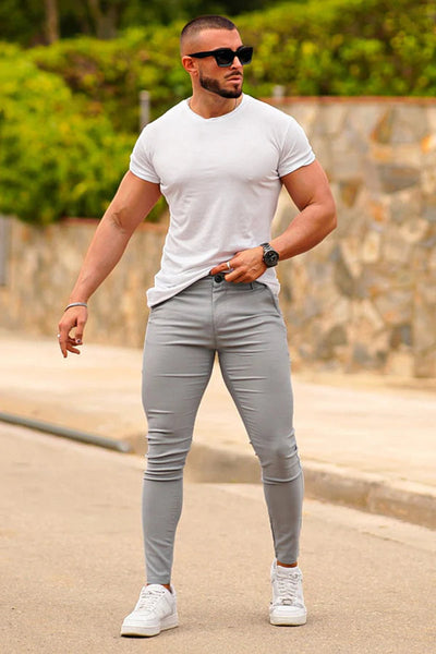 Noa Stretch Pants - Light Grey